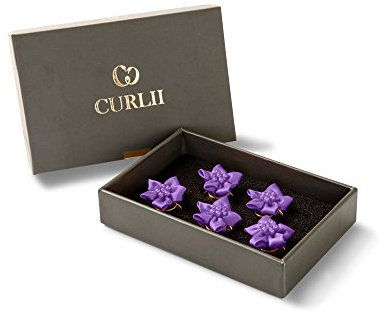 CURLII Blumen Curlie - 24 Karat - Flieder - Designer hochwertiger Brauthaarschmuck - Haarschmuck 5BC-GE-FL