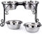 BestVida® Gamelles surélevées pour Chien de 30,5 cm - Double gamelle en Acier Inoxydable - avec Quatre gamelles en Acier Inoxydable