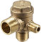 sourcing map Air Compressor Check Valve, M10xM14xPT3/8 Male Thread, 3 Way Pneumatic Accessory, Brass