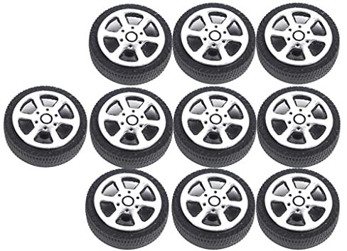 Perfeclan 10 Reifen Autoreifen Gummireifen 30mm Wheel Felgen