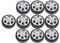 Perfeclan 10 Reifen Autoreifen Gummireifen 30mm Wheel Felgen