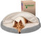 Furhaven Orthopädisches Hundebett für große Hunde, rund, mit abnehmbarem, waschbarem Bezug, für Hunde bis zu 36,3 kg – Sherpa & Wildleder Snuggery – Grau, 111,8 cm