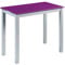 MOMMA HOME Mesa de Cocina Extensible - Modelo Londres - Color Morado/Plata - Material Cristal Templado/Metal - Medidas 95 x 55/95 x 76 cm