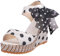 Minetom Vintage Sandale Compensées Femme Plateforme Été Espadrilles Polka Dot Bout Ouvert Bohême Wedge Chaussures en Paille B Blanc 38 EU