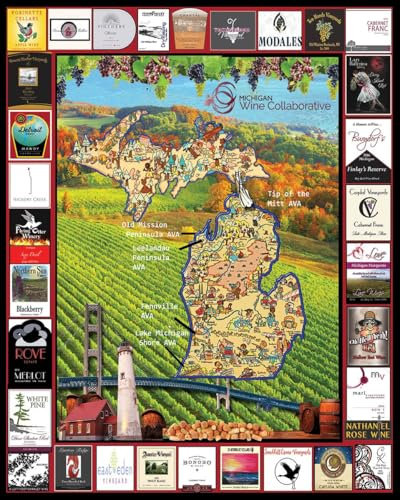 White Mountain Puzzles Michigan Wine - 1000 Piece Jigsaw Puzzle