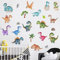 WandSticker4U®- 22 tlg. Wandtattoo DINO Kinderzimmer bunt (100x100 cm) I putzige Baby Dinos Wandsticker Kinderzimmer Jungen Dinosaurier Dschungel Tiere I Wandaufkleber für Jungenzimmer Deko