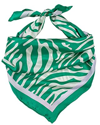 Becksöndergaard Neri Sia Scarf für Damen aus Seide (L:65 x B:65 cm) mit Tiger Muster in Golf Green/Grün quadratisch - 2201650008