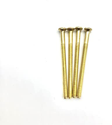 M3.5 Brass/Gold Electrical Socket Screws, 50mm, For Switches, Light Switch, Plug Sockets, 3.5mm x 50mm, (4)