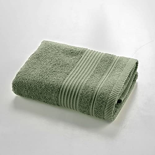Douceur d'Intérieur, Serviette de Toilette (50 x 90 cm) Tendresse Fougere, Eponge Unie