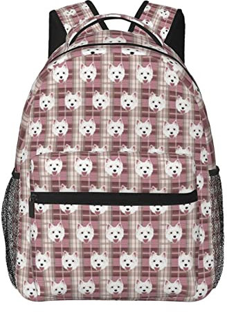 Lässiger Rucksack All My Besties Are Westies Klassische Büchertasche Wasserabweisende Schultasche Lässiger Tagesrucksack mit Seitentaschen