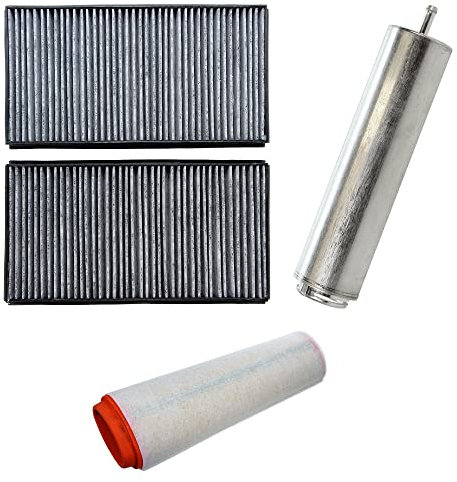ATEC Germany Inspektionspaket Filterset mit 1x Kraftstofffilter; 1x Luftfilter; 2x Innenraumfilter mit Aktivkohle, KOMPATIBEL MIT - BMW 5er (E60), 5er Touring (E61)