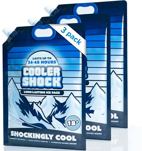 Cooler Shock Paquete de hielo reutilizable para enfriador, resistente, reutilizable, paquete de hielo premium y enfriador de almuerzo para uso a largo plazo, se enfría más rápido que el hielo, accesorios para enfriar