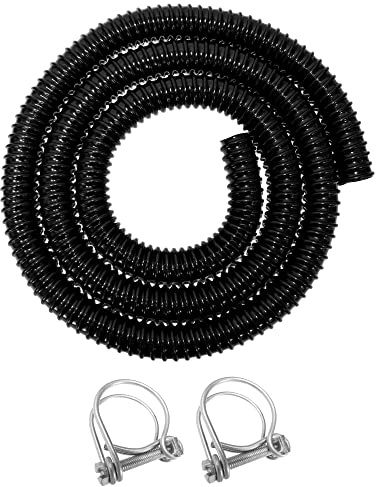 25mm (1) Corrugated Pond Pipe and Connector kit - Ideal to Join Two Water Tanks/Butts (5m Pipe + 2 Clips)