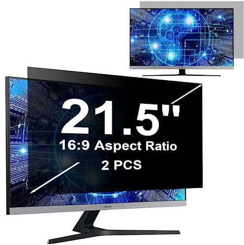 2 Stück 21.5 Zoll Sichtschutz für Computer Monitor Blickschutzfilter 16:9, Anti-Blaulichtfilter Blendschutz Abnehmbarer Displayschutz Blickschutzfolie Kompatibel mit Lenovo/HP/Dell/Acer/Samsung/Asus