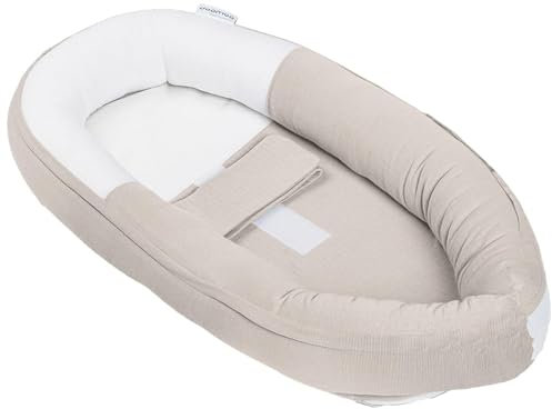 Doomoo Cocoon Babynestchen für Neugeborene und Babys bis 8 Monate - Babynest, Kuschelnest für optimalen Komfort, Tetra Sand