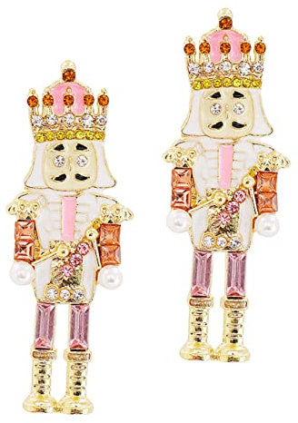 Amosfun 1 Pair Nutcracker Earrings Ear Jewelry Crystal Pendant Earings Crystal Nutcracker Studs Christmas Nutcracker Earrings Jewelry Earrings Women Earrings Decorative Earrings Metal