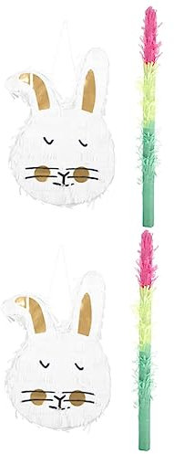 Cupcake-Topper 2 Sets Kaninchen-Pinata -Pinata Hasen-Pinatas Hasen-Partyspiel Osterhasen-Pinata Feen-Kuchendekorationen Feen-Babypuppe Ostern Hängender Hase Kinderspielzeugfüller