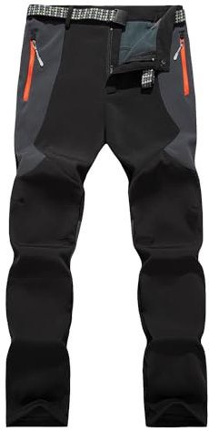 LHHMZ Warme Outdoor Winterhose für Herren Fleece Softshell Wanderhose Wasserabweisende Wander Ski Freizeithose