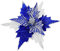 Aphmeir Confezione da 6 fiori di stella di Natale glitterati, 20,3 cm, blu stella di Natale artificiale, decorazione natalizia con steli, per albero di Natale, decorazioni natalizie