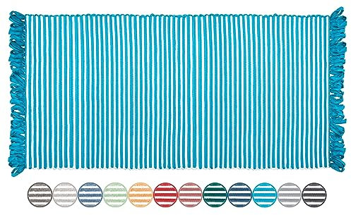 Lashuma Teppich Boho Style Farbe: Türkis, waschbarer Küchen Vorleger Größe: 60x120 cm