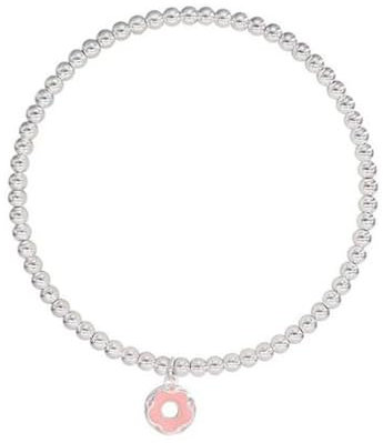 Nbsameng S925 Sterling Silber Damen und Mädchen Armband, verstellbare Armband, Urlaub Geschenk, Donut Perlen