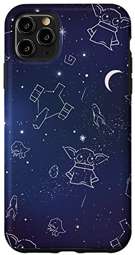 iPhone 11 Pro Max Star Wars The Mandalorian Grogu Galaxy Midnight Blue Case