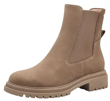 Tamaris Damen Chelsea Leder bequem; CAMEL, EU 40