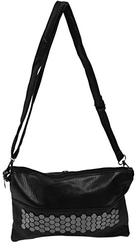 Eighosee Lässige Damen-Umhängetasche, PU-Leder, Nieten-Beutel, Clutch, Einkaufstasche