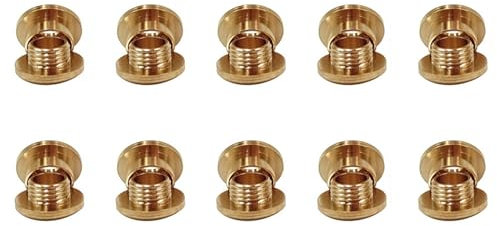 10 Sets Solid Brass Screw Back Eyelets with Washer Grommets (Inner diameter 5mm),for Shoes,Bags DIY Decoration