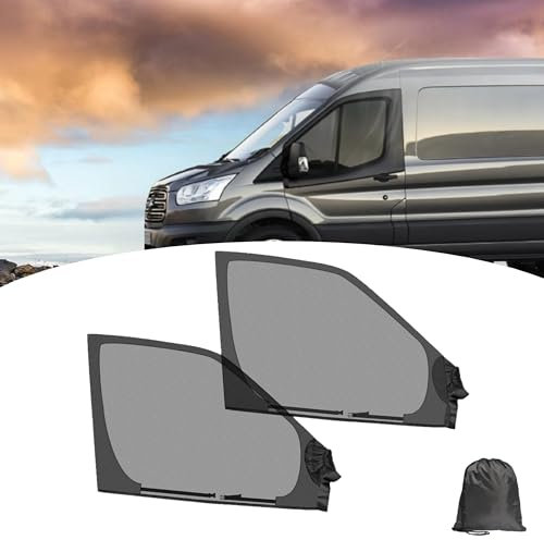 Mosquitera para Puerta Delantera Coche, 2 Piezas Universales Magnéticas Malla para Ventana Lateral del Coche Pantallas Ventana Coche para Sprinter, Metris, Transit, Promaster y Otras Furgonetas
