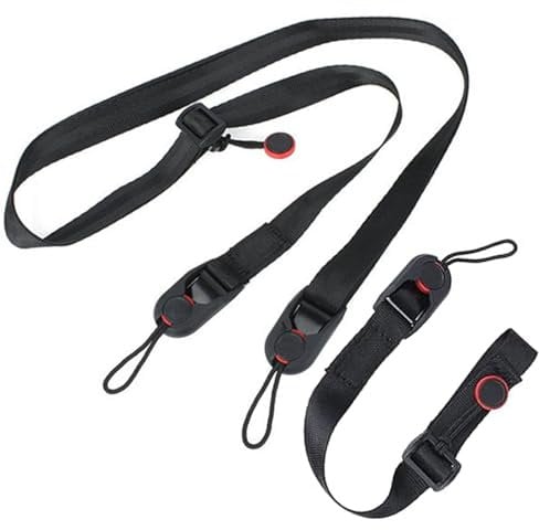 SSKHE Due cinghie per fotocamere,tracolla fotocamera,cinghia universale fotocamera,tracolla regolabile per Canon Nikon Sony DSLR SLR(1 cinturino da polso per fotocamera + 1 cinghia per fotocamera)