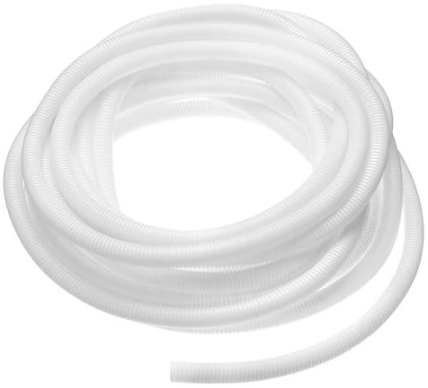 QUARKZMAN 1/2 x 33 Piedi Tubo Flessibile a Spaccare, Guaina a Spirale Protettiva, Condotto a Cavo Spaccato Protettivo, Tubo Protettivo Flessibile Cavi, Copertura Cavi Elettrici, Bianco