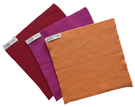 3-er Pack +++ Solwang Wischtücher +++ orange - pink - rot +++ gestrickt aus 100% Bio Baumwolle +++ EUR 4,65/St.