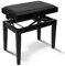 Verstellbare Klavierbank mit 10 cm Höhenverstellung, komfortables, ergonomisches Design, hydraulisches Hebesystem, schwarz