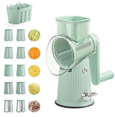 Wmool Le d Affaires 5 In 1 Gourmet Cheese Grater, 2025 NEW Le d'Affaires Cheese Grater, 5 in 1 Rotary Cheese Grater Vegetable Slicer with Hand Crank, Easy to Clean Kitchen Gadgets with Storage Box