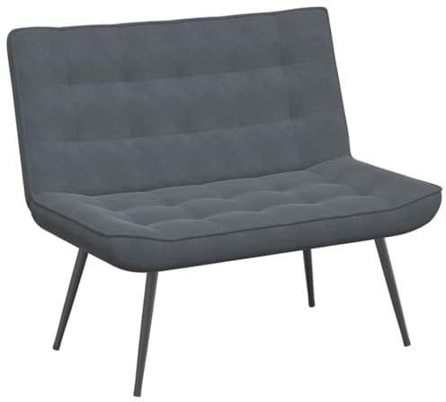 vidaXL Sitzbank Dunkelgrau 110x74x84 cm Samt, Bank, Sitzbank Wohnzimmer, Wohnzimmerbank, Eingangsbank, Esszimmerbank, Wohnzimmermöbel, Samtbank