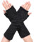 Lnngub 1 Paar Armstulpen für Damen, 28 x 9,3 cm Lange Halb Fingerlose Handschuhe Winterliche Armstulpen aus Nerzsamtimitat Schwarze Weiche Warme Handschuhe für Frauen, Mädchen, Kinder