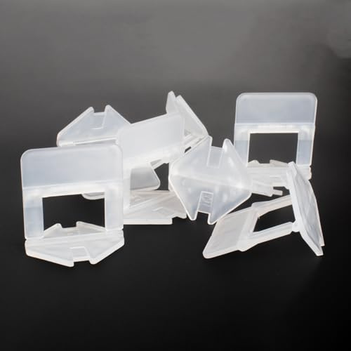 TekTools Tile Levelling System Spacer Clips - Ceramic Tile and Stone Installation, Tile Leveling Spacer for Tile Gap, Tile Levelling Aid, Tile Joint Spacer Tools, 1mm Clips (1000 Pack)