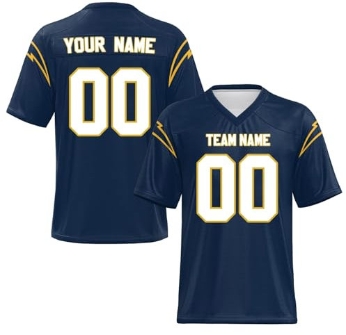 Yunshenla Personalisiert American Football Trikot Herren Damen Kinder Jugend Custom Jersey Personalized Name Und Number Kostüm Schnelltrocknend Rugby Shirt, Personalisierbar Oder Blanko(#39)