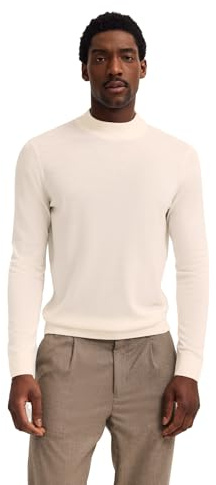 bugatti Herren Rollkragen Pullover 7700-85580D | Regular Fit Merino-Wolle-Seide-Mix Stehkragen luxuriös weich warm