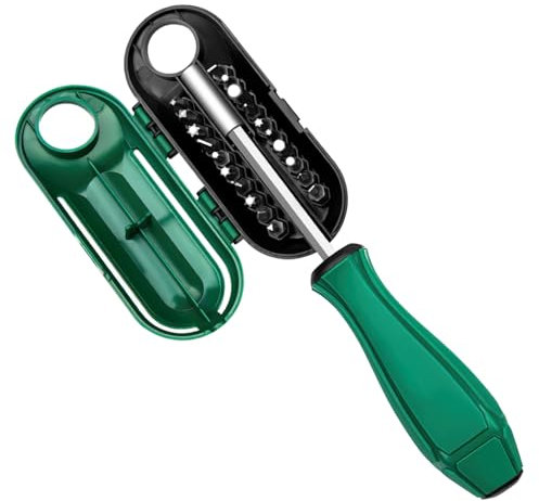 Juego de Destornilladores 20 en 1, Robusto y Fácil de Usar, Destornillador Multipunta, Juego de Destornilladores Multiusos, para Herramientas de Reparación Diarias y para Exteriores (Verde)