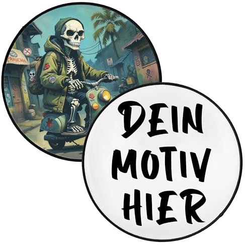 Groß Individuell Kries Aufnäher bis zu 25cm | Personalisiert Rückenpatch mit Wunschmotiv – Bild, Logo | Selbst gestalten Rückenaufnäher für Kleidung & Jacke | Custom Rund Iron On Backpatch (20.3cm)