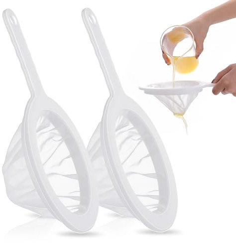 2 Pcs Ultra Fine Mesh Strainer, Reusable Fine Mesh Sieve with Handle, Sieve with 200-Mesh Density, Juice Strainer for Milk Yogurt Spices Coffee Grounds Kitchen