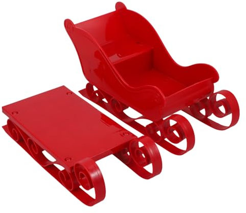 Vaguelly 2 Stück Ornamente Weihnachts-skibrett- Weihnachtliche Schlittendekorationen Schlitten-Display Weihnachtliche Desktop-Dekoration Dein Schlitten-weihnachtsschmuck Abs Rot