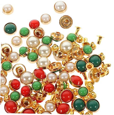 Gadpiparty 60 Pezzi di Bottoni Finti Rivetti per Artigianato Rivetti Vintage per Decorazioni di Vestiti Robusti Chiodi per Borse in Pelle
