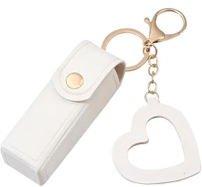 Lipsticktetui per on the go, mini-lipstick sacchetto, supporto per rossetto in pelle, borsa lucido con anello chiave, organizzatore di trucco compatto, contenitore di rossetto per la borsetta, portati