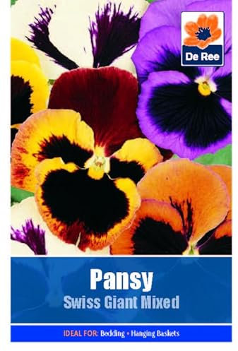 Pansy Swiss Giant Mixed - 90 Seeds Flower Plant Bedding Borders Containers Pots Grow Your Own Garden Plant Seed