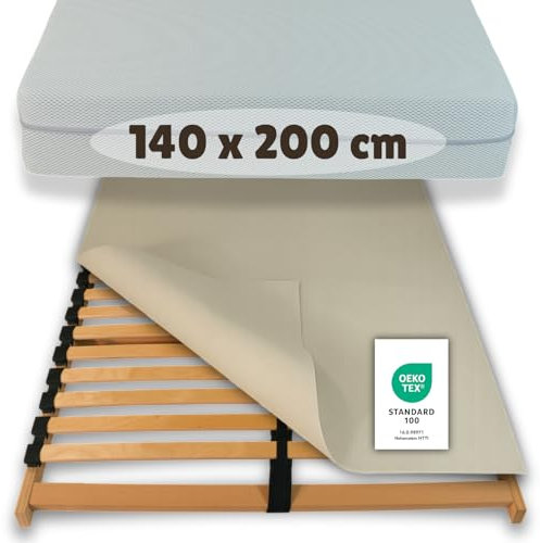 Hochwertiger Lattenrostschoner 140x200 – Extrem rutschfest, Oeko-TEX Zertifiziert, Antirutsch Matratzenschoner, Lattenrostschutz Made in Germany | Auch zwischen Topper & Matratze kompatibel