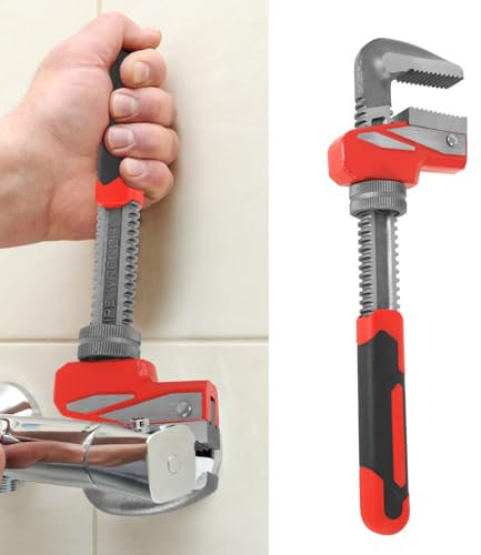 KTCINA Gerader Rohrzange 28,5 x 8,5 x 2,2 cm bis 82mm Auto Wrench Stabil verstellbarer manueller Schraubenschlüssel Adjustable Automotive Wrench Automotive große Öffnung für enge Räume