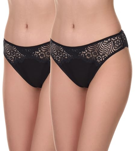 Merry Style Damen String Tanga Brazilian aus Baumwolle mit Spitze atmungsaktive Unterhose weiche Damen Unterwäsche MSGAB45